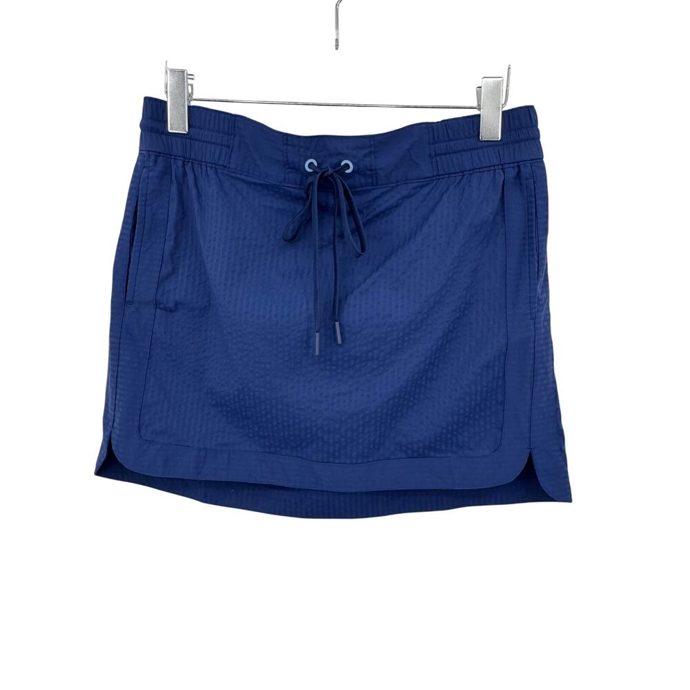 Vineyard Vines mini skirt M Seersucker Harbor performance active deep bay blue